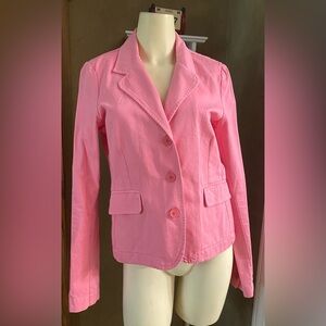 VINTAGE Juicy Couture Jacket Women's Pink Blazer BarbieCore Girly Preppy size L
